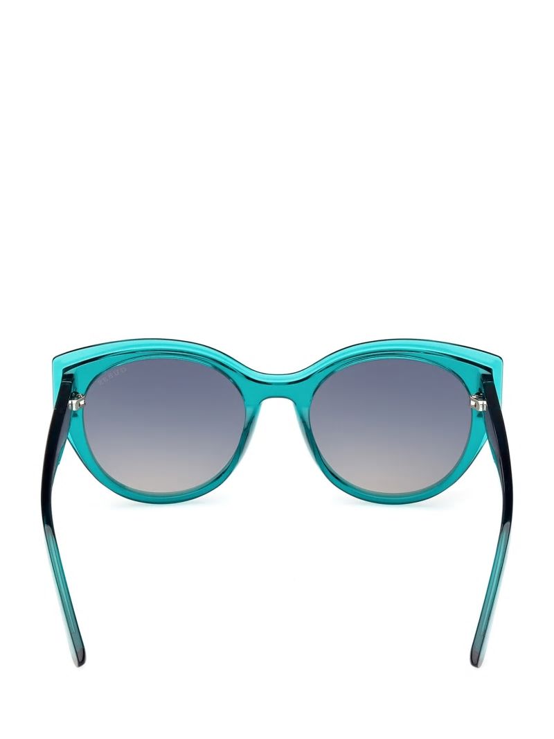 Guess Round Lucite Sunglasses - 96p Green Guess Round Lucite Sunglasses - 96p Green