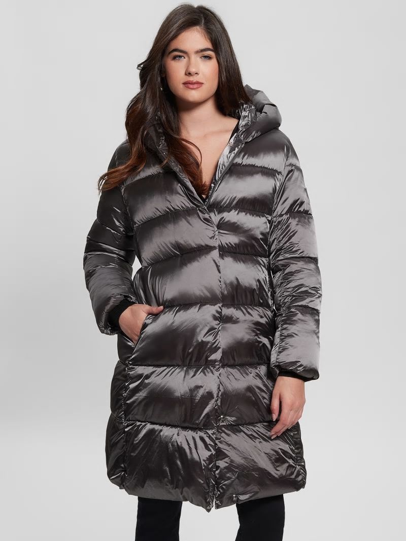Guess Eco Rosetta Hooded Puffer Jacket - Night Stone Multi Guess Eco Rosetta Hooded Puffer Jacket - Night Stone Multi