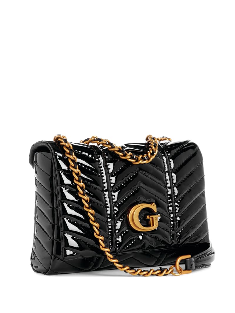 Guess Lovide Patent Mini Convertible Crossbody - Black Guess Lovide Patent Mini Convertible Crossbody - Black