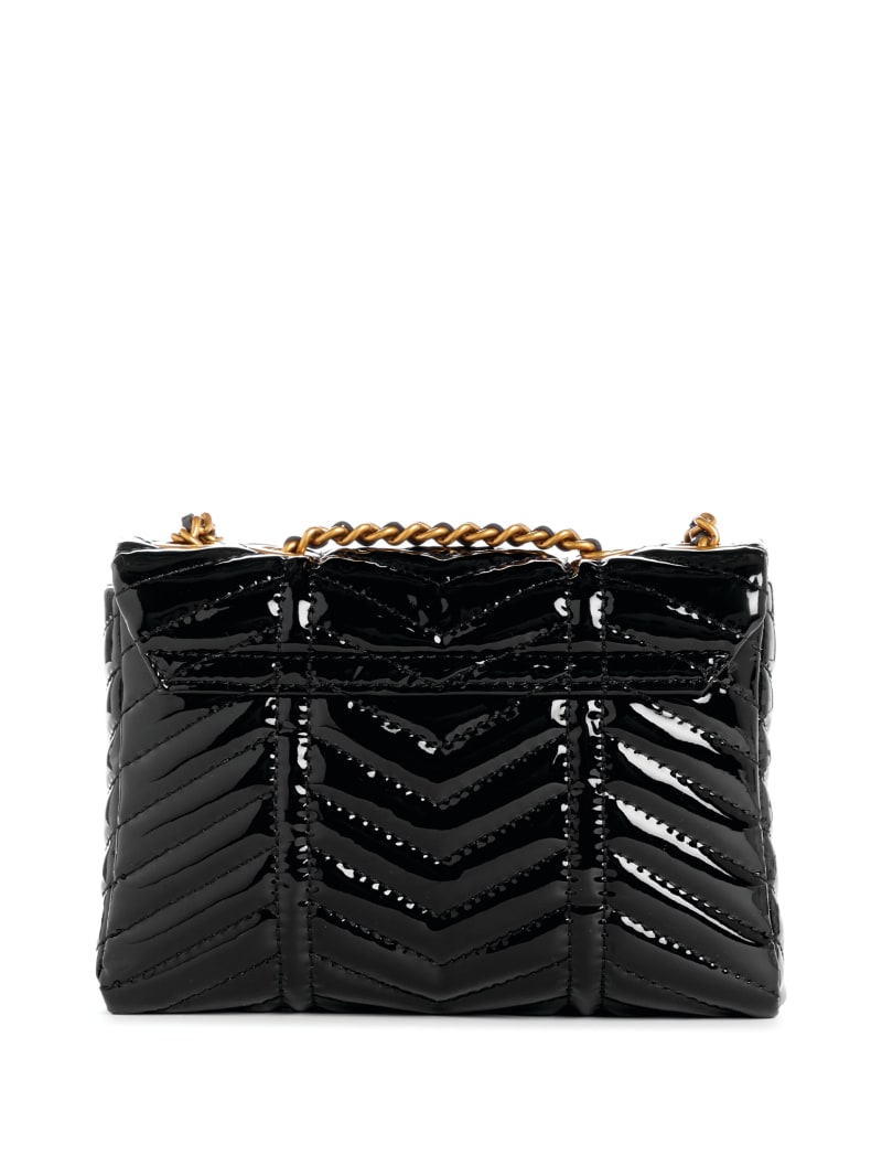 Guess Lovide Patent Mini Convertible Crossbody - Black Guess Lovide Patent Mini Convertible Crossbody - Black