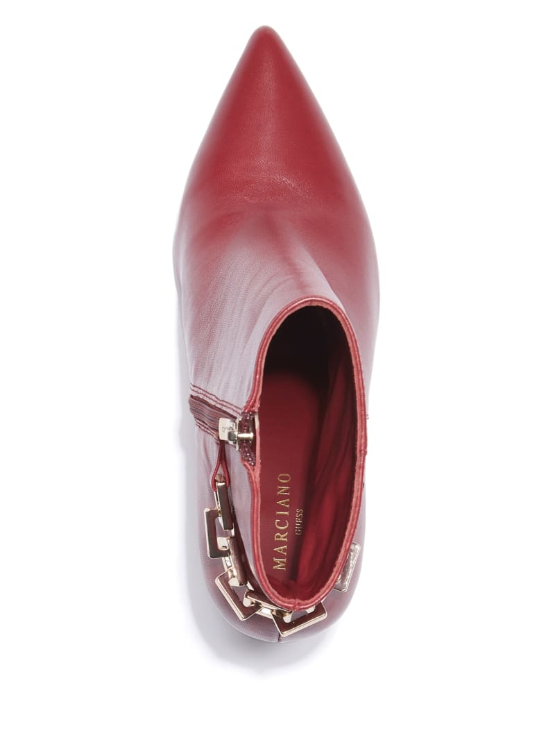 Guess Bale Leather Bootie - Medium Red Guess Bale Leather Bootie - Medium Red