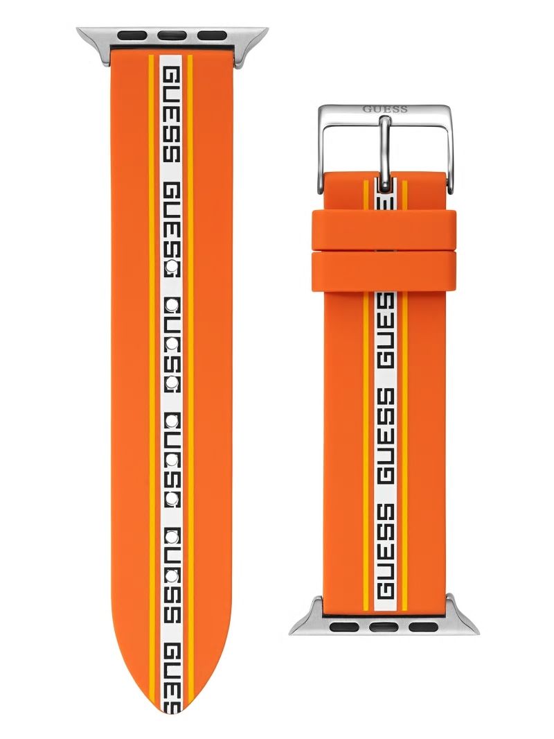 Guess Monogram Tape Orange Silicone 42-44 mm Band for Apple Watch® - Orange Saffiano Guess Monogram Tape Orange Silicone 42-44 mm Band for Apple Watch® - Orange Saffiano