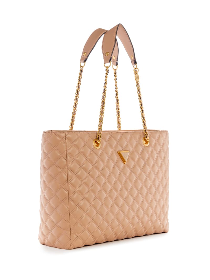 Guess Giully Quilted Tote Bag - Beige Overflow Guess Giully Quilted Tote Bag - Beige Overflow