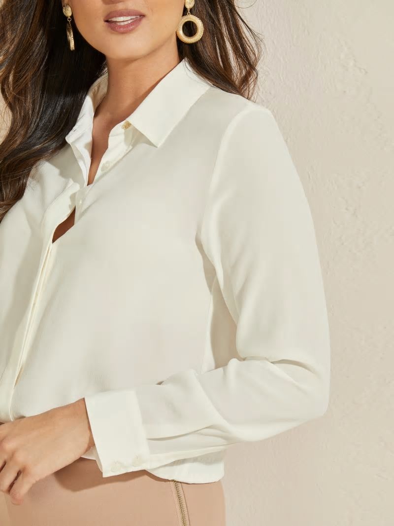 Guess The Silk Icon Blouse - Pale Pearl Guess The Silk Icon Blouse - Pale Pearl