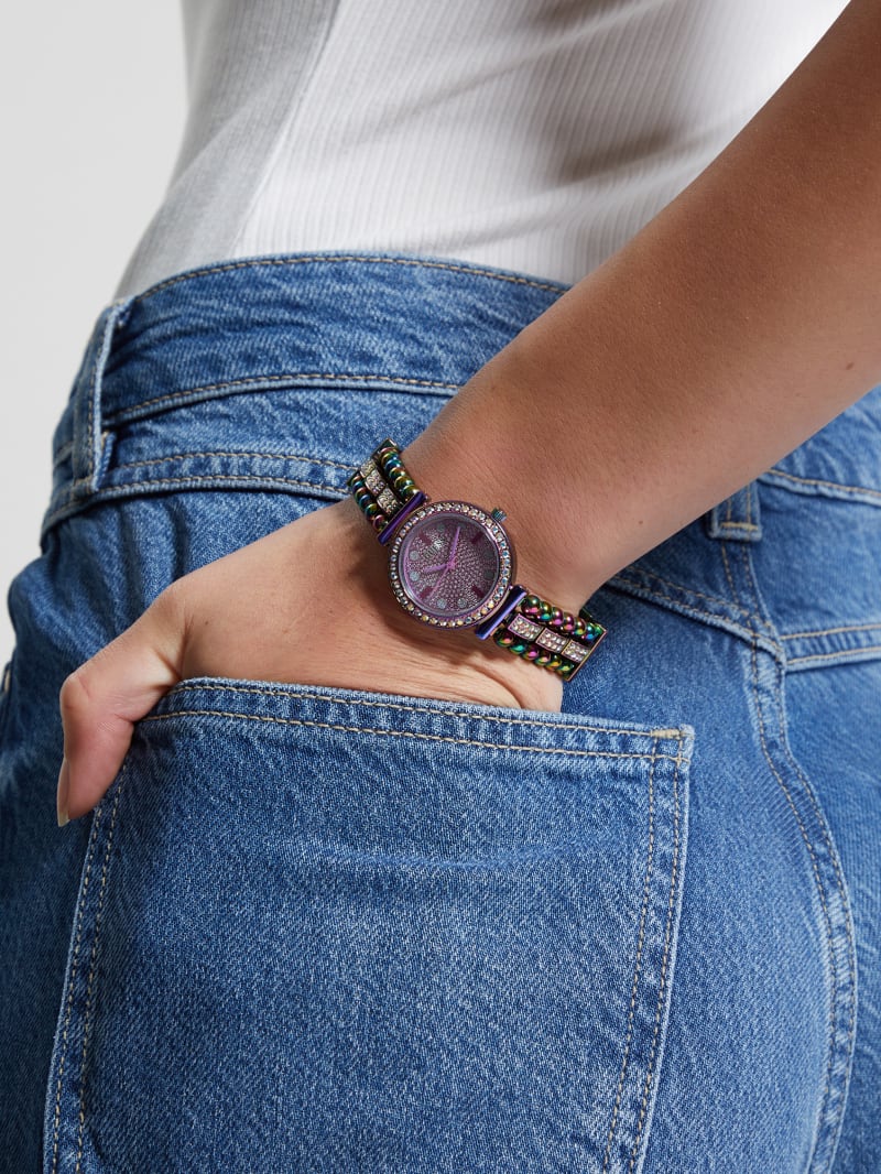 Guess Iridescent Rhinestone Analog Watch - No Description Guess Iridescent Rhinestone Analog Watch - No Description