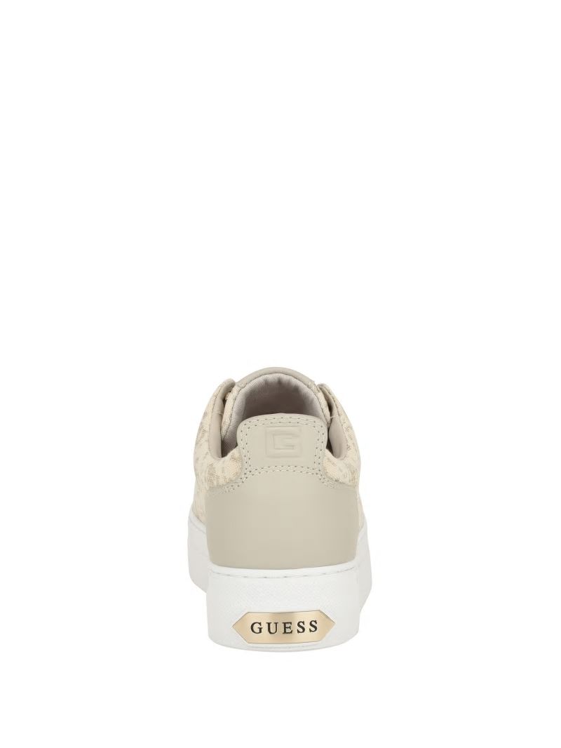 Guess Giaa Logo Print Low-Top Sneakers - Gold Guess Giaa Logo Print Low-Top Sneakers - Gold