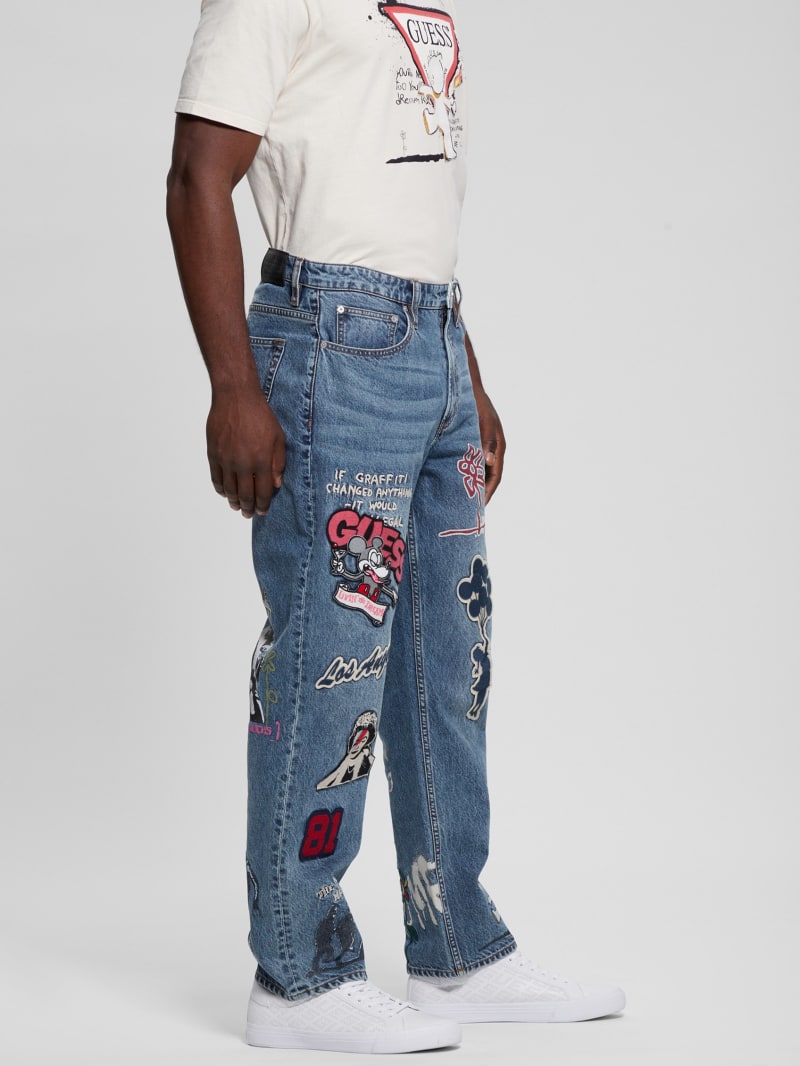 Guess Classic Patched Jeans - Weathered Stone Guess Classic Patched Jeans - Weathered Stone