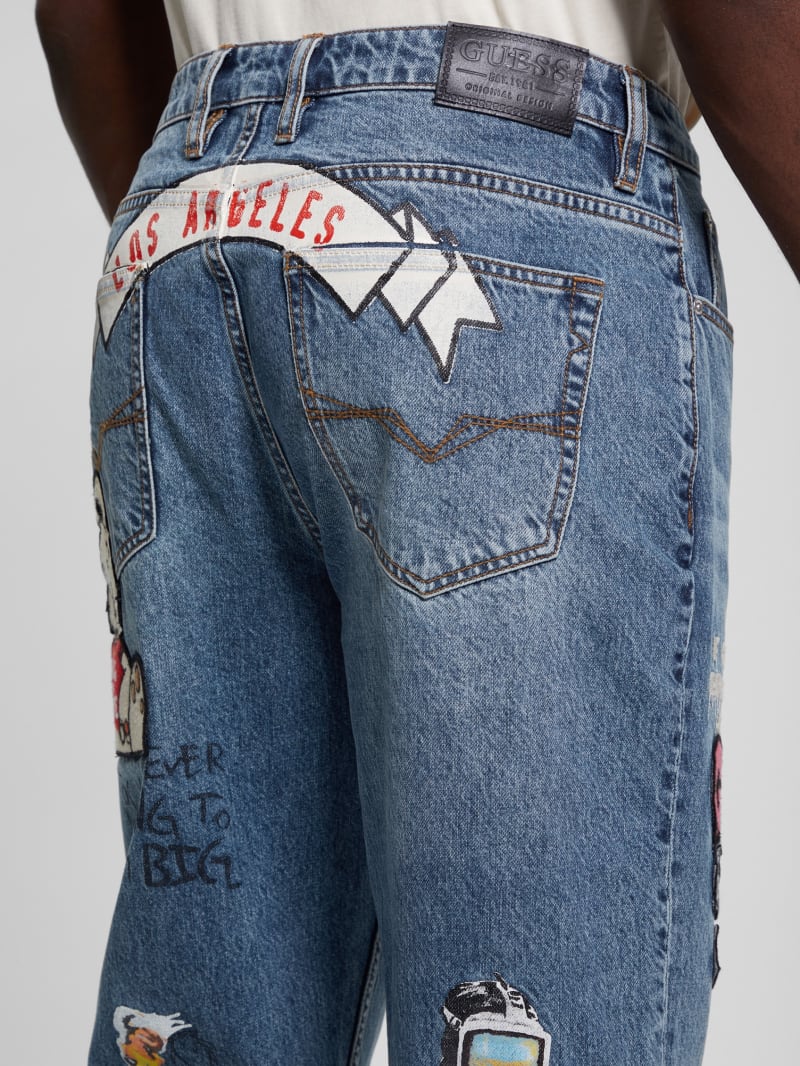 Guess Classic Patched Jeans - Weathered Stone Guess Classic Patched Jeans - Weathered Stone