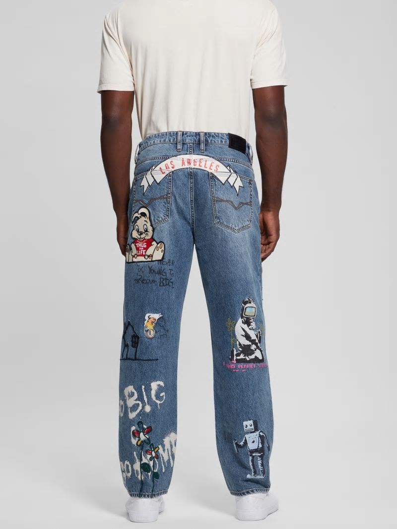 Guess Classic Patched Jeans - Weathered Stone Guess Classic Patched Jeans - Weathered Stone