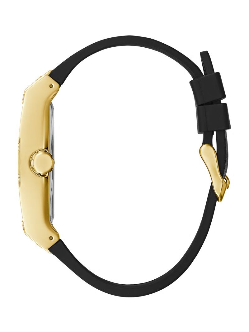 Guess Black And Gold-Tone Square Multifunction Watch - Gold Guess Black And Gold-Tone Square Multifunction Watch - Gold