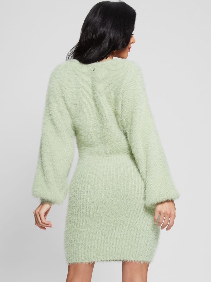 Guess Adeline Fuzzy Sweater Dress - Light Matcha Guess Adeline Fuzzy Sweater Dress - Light Matcha