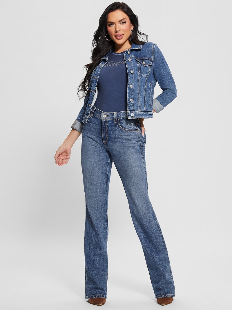 Guess Bling Signature Script Tee - Blackened Blue Multi Guess Bling Signature Script Tee - Blackened Blue Multi