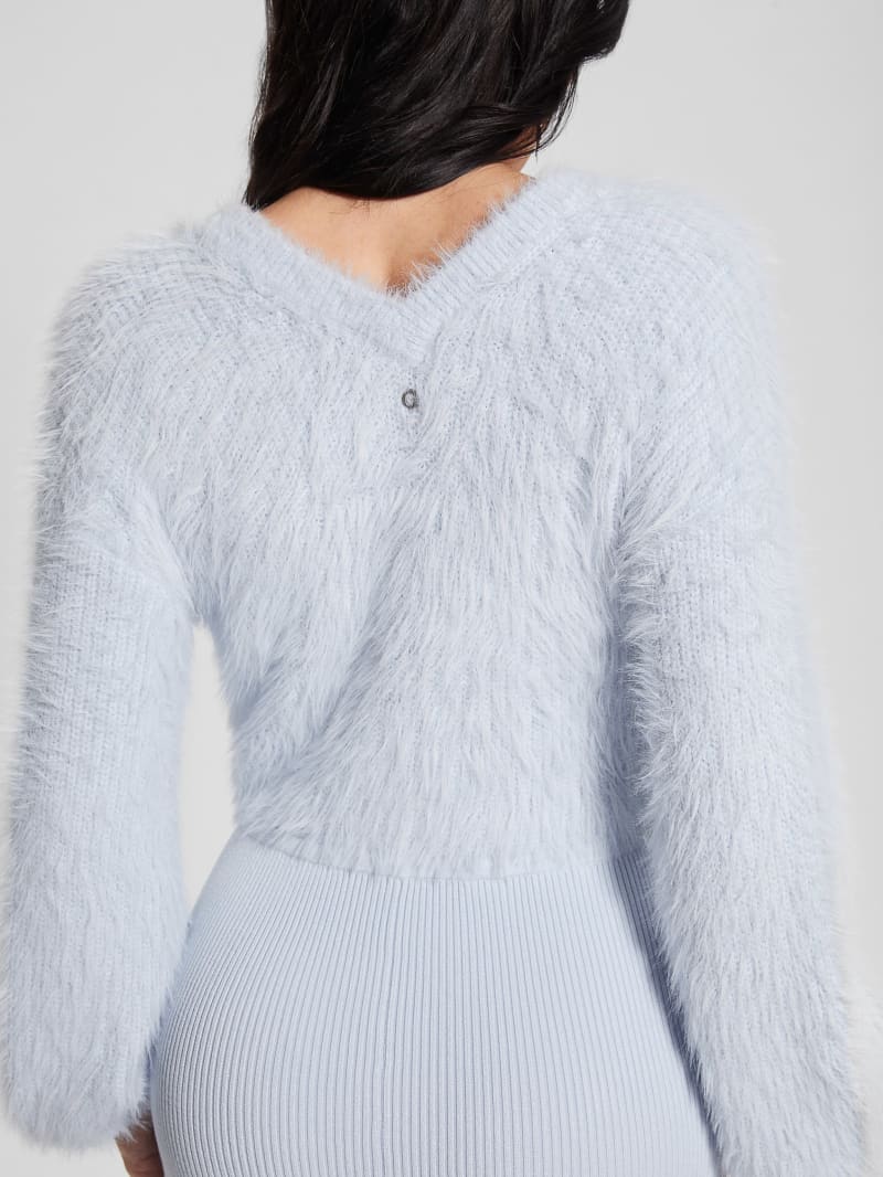 Guess Kari V-Neck Sweater Dress - Sky High Multi Guess Kari V-Neck Sweater Dress - Sky High Multi