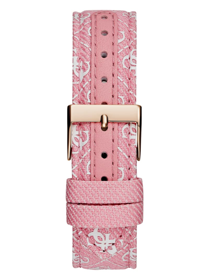 Guess Pink Denim Analog Watch - Silver