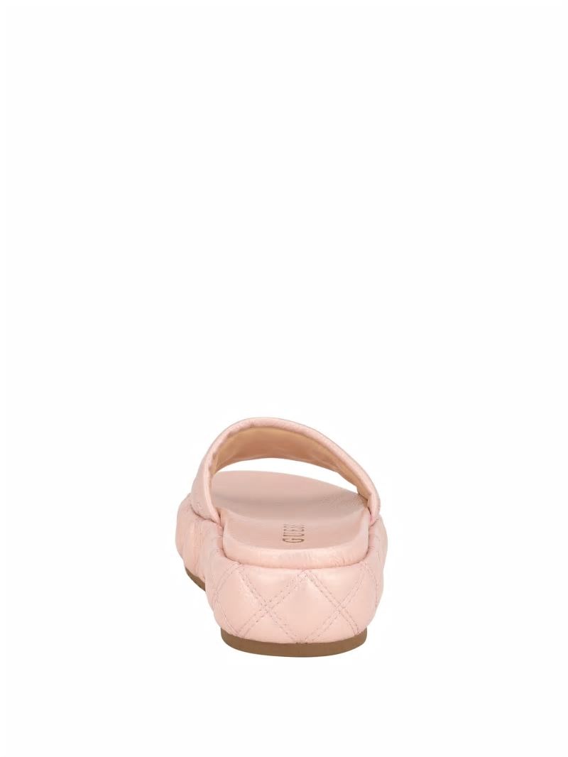 Guess Longo Quilted Flatform Slides - Light Pink 680 Guess Longo Quilted Flatform Slides - Light Pink 680