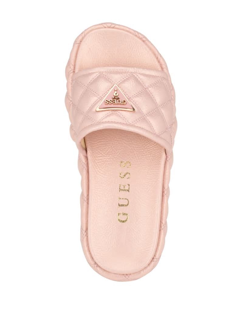 Guess Longo Quilted Flatform Slides - Light Pink 680 Guess Longo Quilted Flatform Slides - Light Pink 680