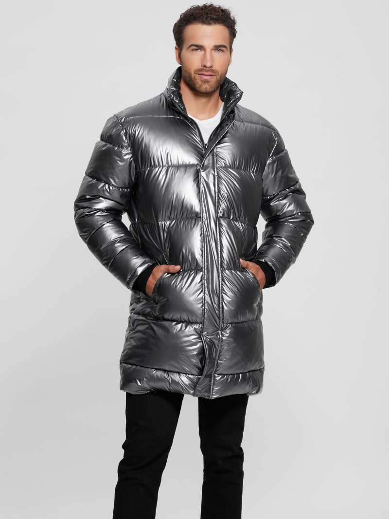 Guess Polar Puffer Jacket - Metallic Silver Guess Polar Puffer Jacket - Metallic Silver