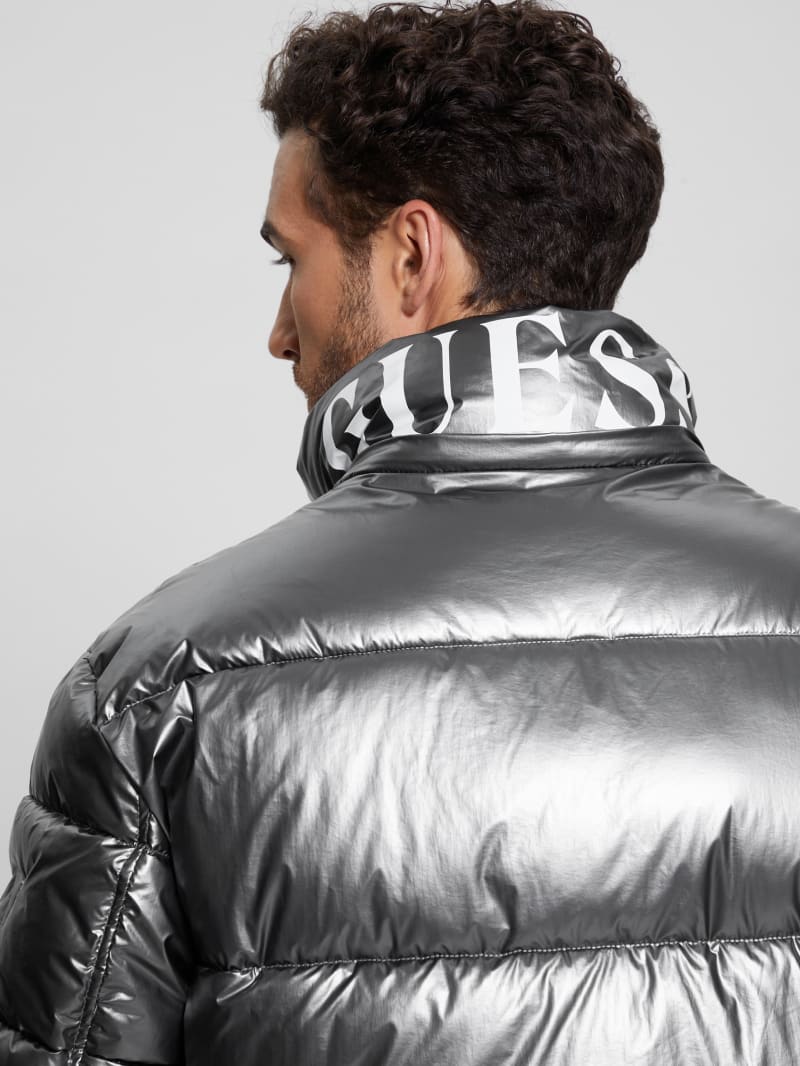 Guess Polar Puffer Jacket - Metallic Silver Guess Polar Puffer Jacket - Metallic Silver