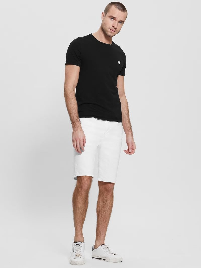Guess Slim Destroyed Denim Shorts - Optic White Destroy Guess Slim Destroyed Denim Shorts - Optic White Destroy