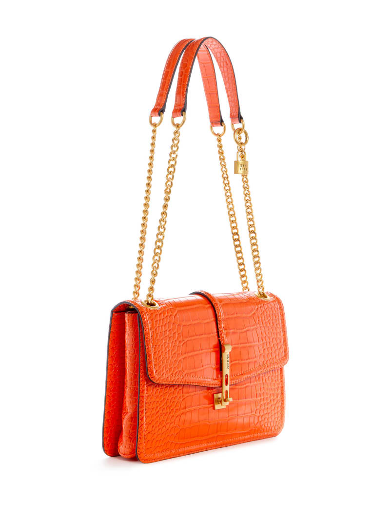 Guess James Croc Convertible Bag - Orange Guess James Croc Convertible Bag - Orange