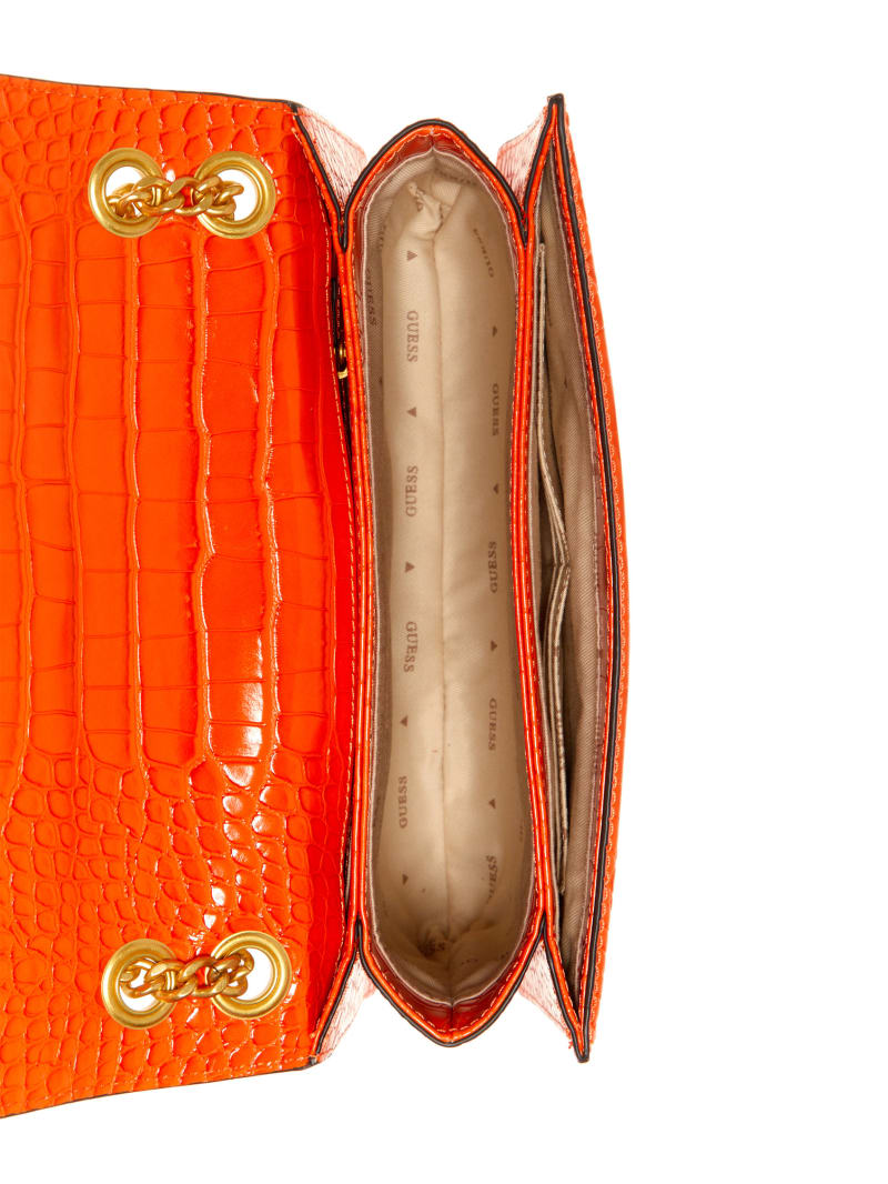 Guess James Croc Convertible Bag - Orange Guess James Croc Convertible Bag - Orange