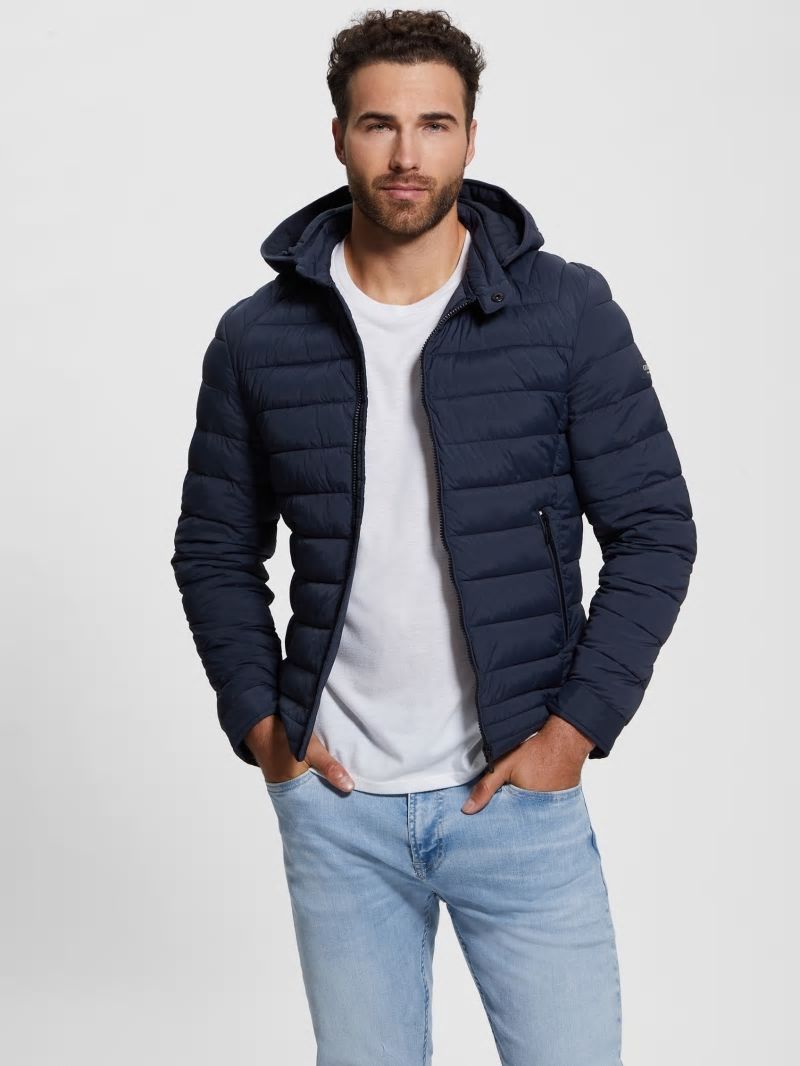 Guess Eco Tech-Stretch Hooded Jacket - Bleu &eacute;L&eacute;Gant