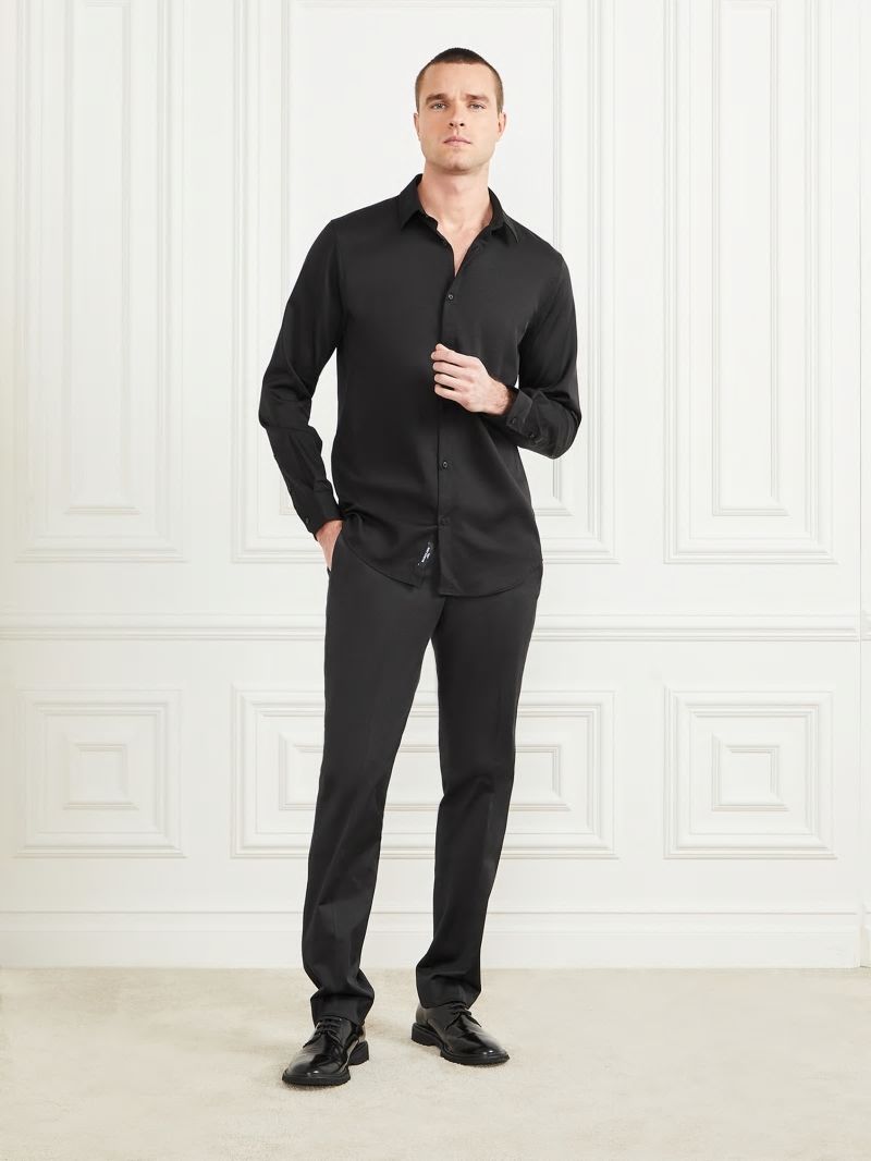 Guess Eco Jacob It Notched Shirt - Black Guess Eco Jacob It Notched Shirt - Black