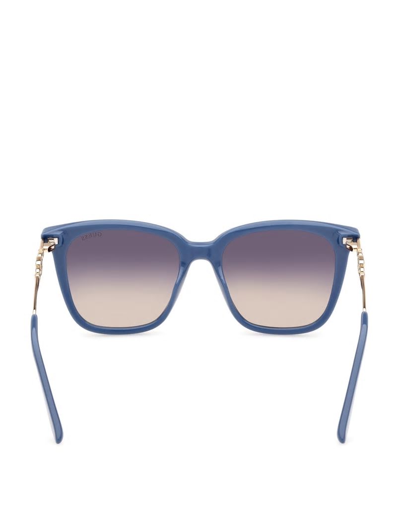 Guess Plastic Square G Sunglasses - Blue W/Silver Guess Plastic Square G Sunglasses - Blue W/Silver