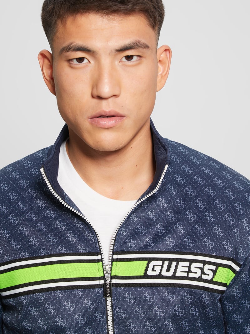 Guess Eco Korbin Track Jacket - 4g Aop Silk Blue Guess Eco Korbin Track Jacket - 4g Aop Silk Blue