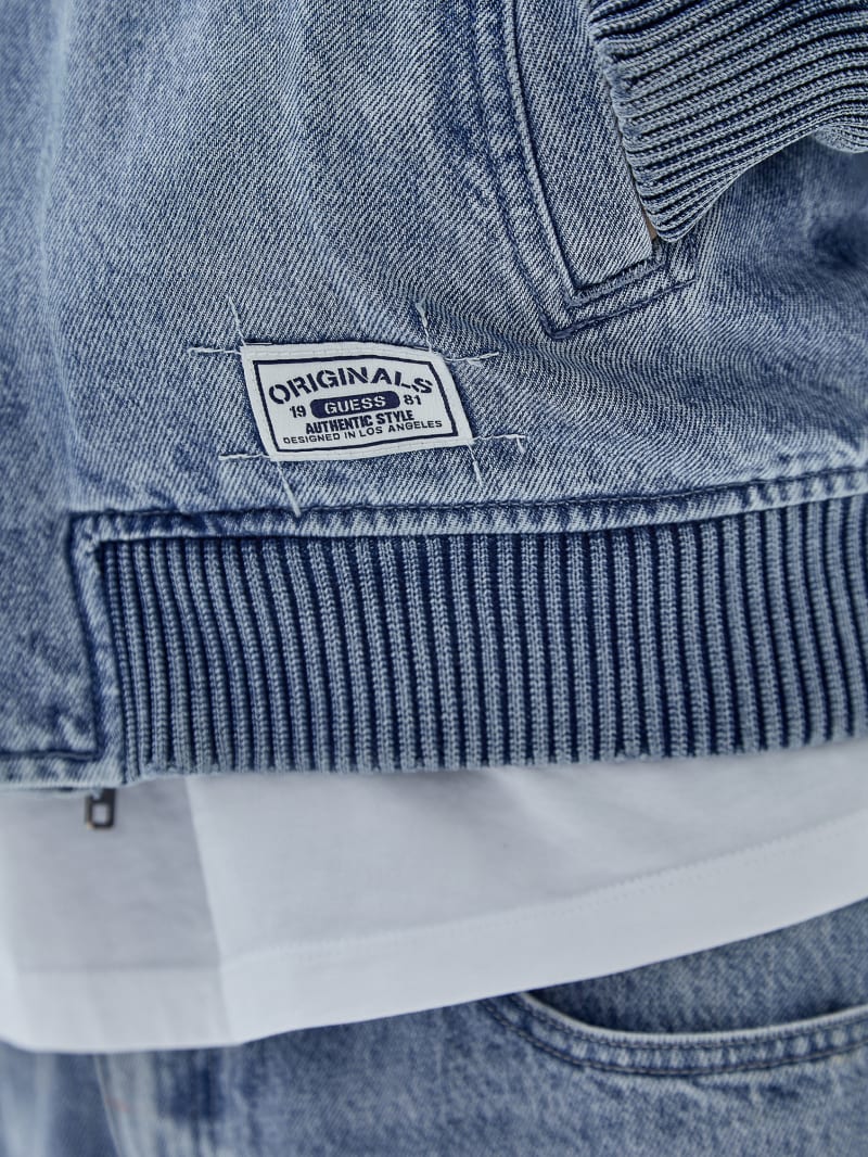 Guess GUESS Originals Denim Worker Hoodie - Go Leo Lt Wash Guess GUESS Originals Denim Worker Hoodie - Go Leo Lt Wash