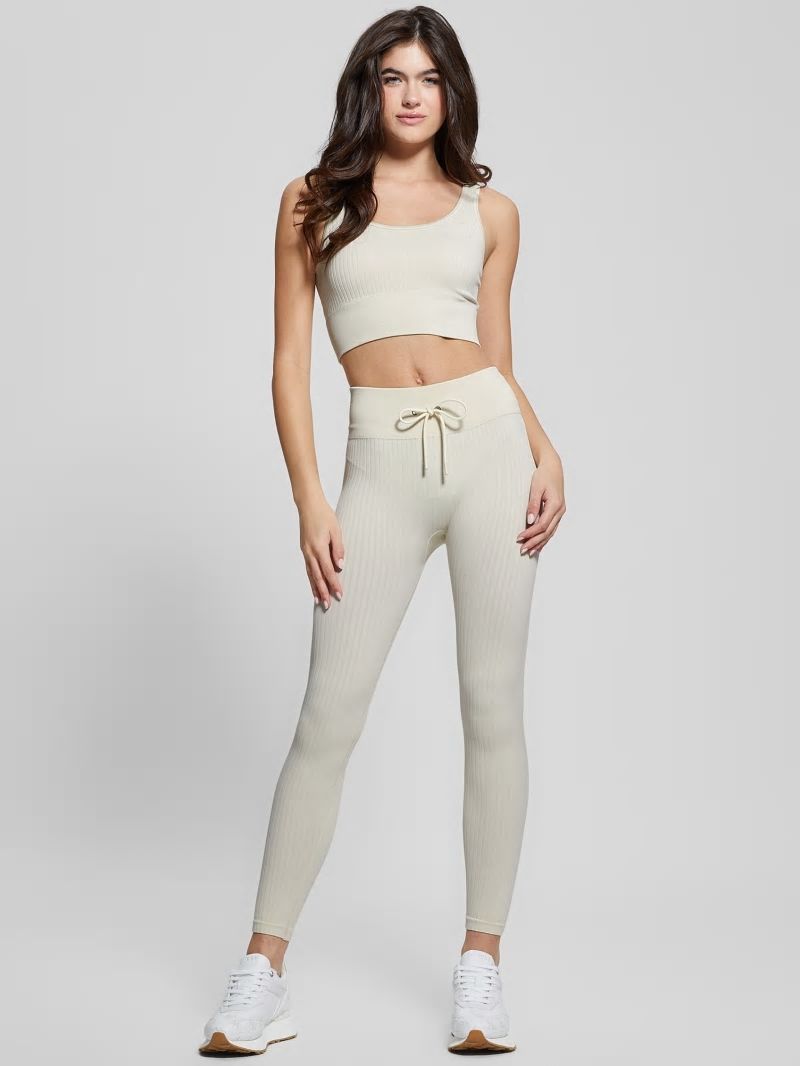 Guess Seamless Ribbed Active Bra - Warm White Guess Seamless Ribbed Active Bra - Warm White