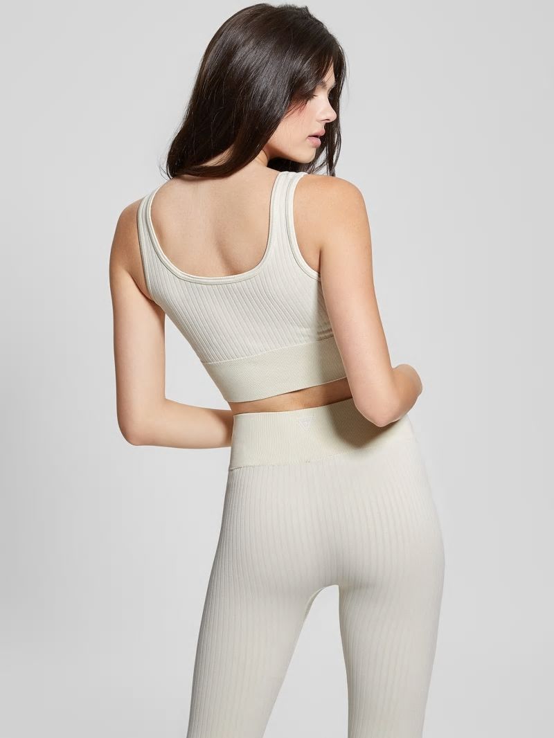 Guess Seamless Ribbed Active Bra - Warm White Guess Seamless Ribbed Active Bra - Warm White