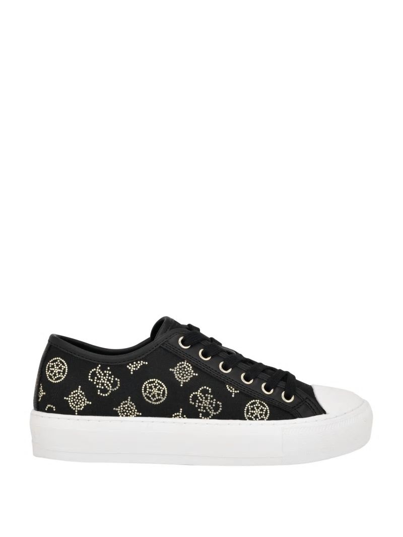 Guess Alessea Rhinestone Low-Top Sneakers - Black 002 Guess Alessea Rhinestone Low-Top Sneakers - Black 002
