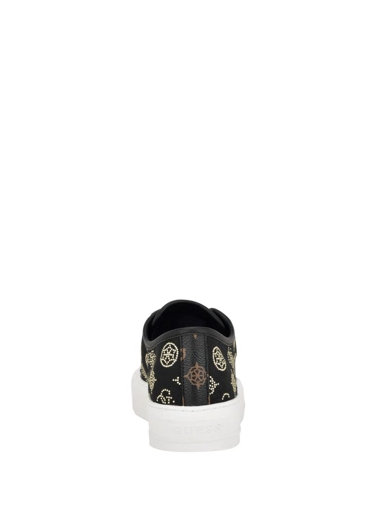 Guess Alessea Rhinestone Low-Top Sneakers - Black 002 Guess Alessea Rhinestone Low-Top Sneakers - Black 002