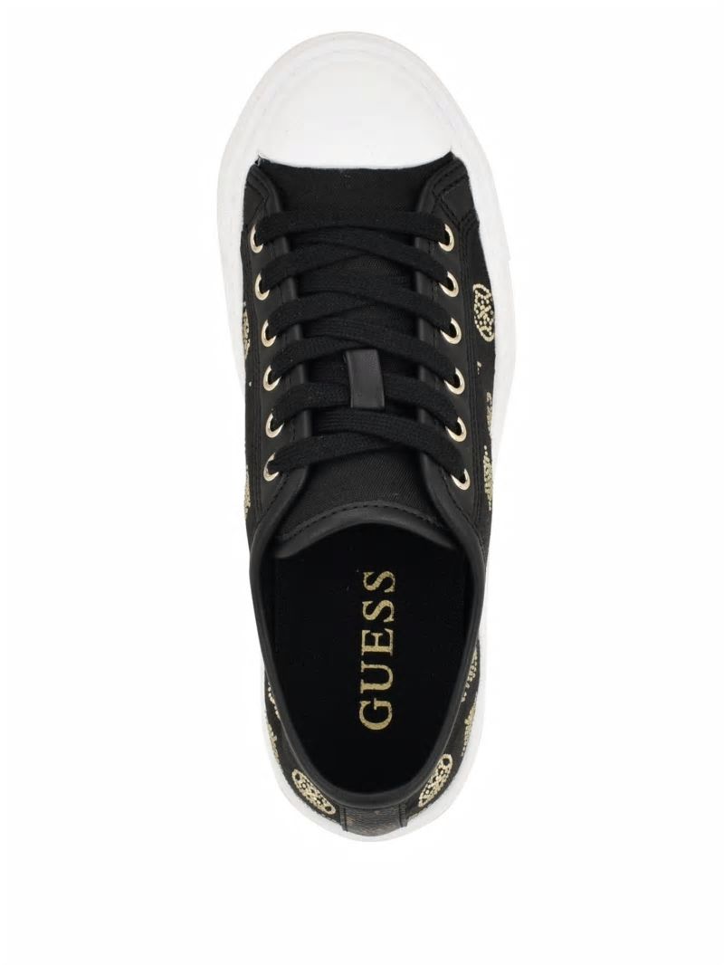 Guess Alessea Rhinestone Low-Top Sneakers - Black 002 Guess Alessea Rhinestone Low-Top Sneakers - Black 002