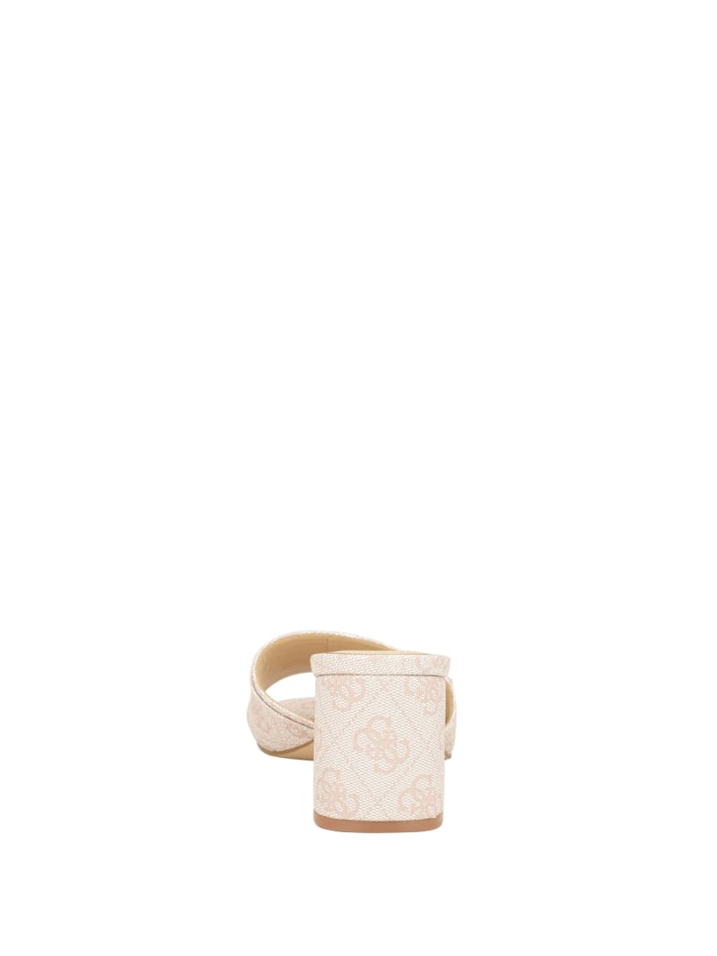 Guess Gallai Block Heel Mules - Ivory Guess Gallai Block Heel Mules - Ivory