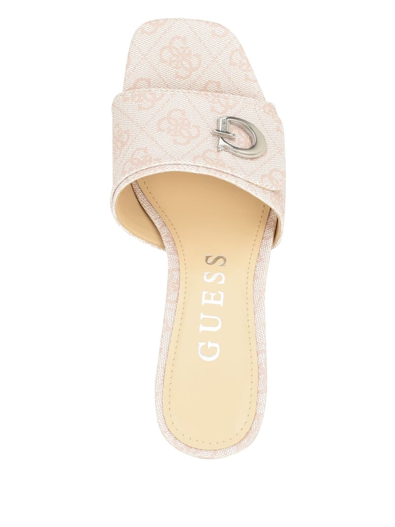 Guess Gallai Block Heel Mules - Ivory Guess Gallai Block Heel Mules - Ivory