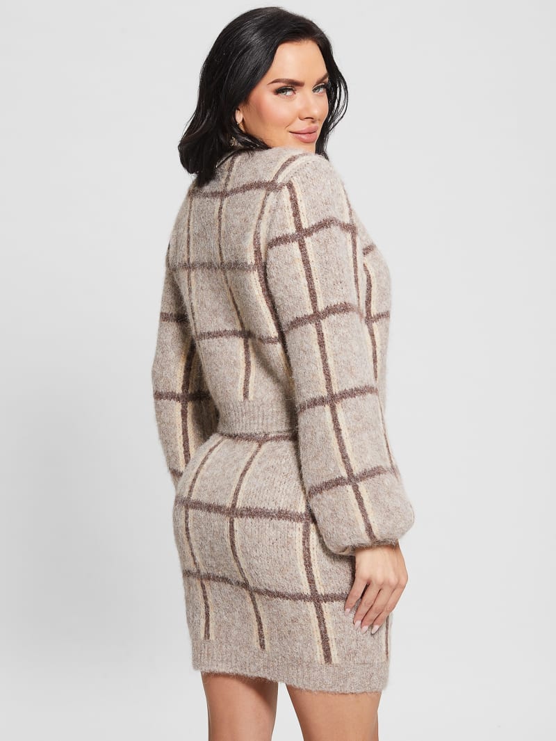 Guess Nadia Plaid Sweater - Natural Siena Multi Guess Nadia Plaid Sweater - Natural Siena Multi