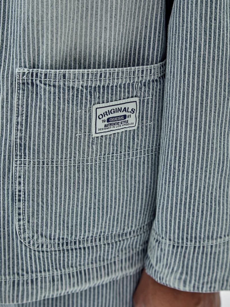 Guess GUESS Originals Pinstripe Chore Jacket - Indigo Yarn Dye Guess GUESS Originals Pinstripe Chore Jacket - Indigo Yarn Dye