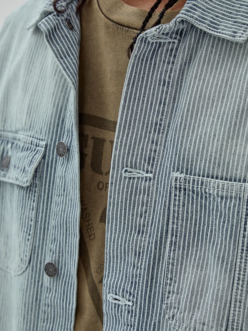 Guess GUESS Originals Pinstripe Chore Jacket - Indigo Yarn Dye Guess GUESS Originals Pinstripe Chore Jacket - Indigo Yarn Dye
