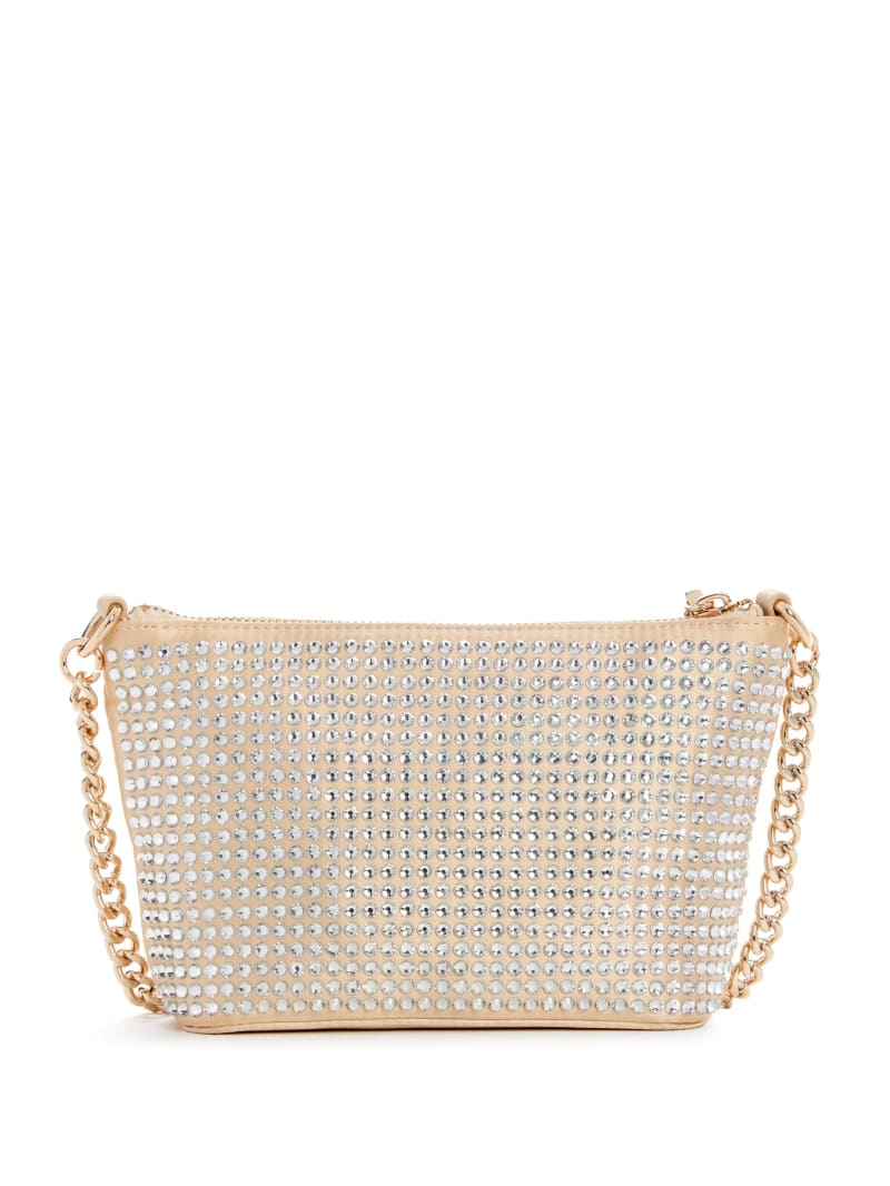 Guess Gilded Glamour Mini Top-Zip Bucket Bag - Pale Gold Guess Gilded Glamour Mini Top-Zip Bucket Bag - Pale Gold