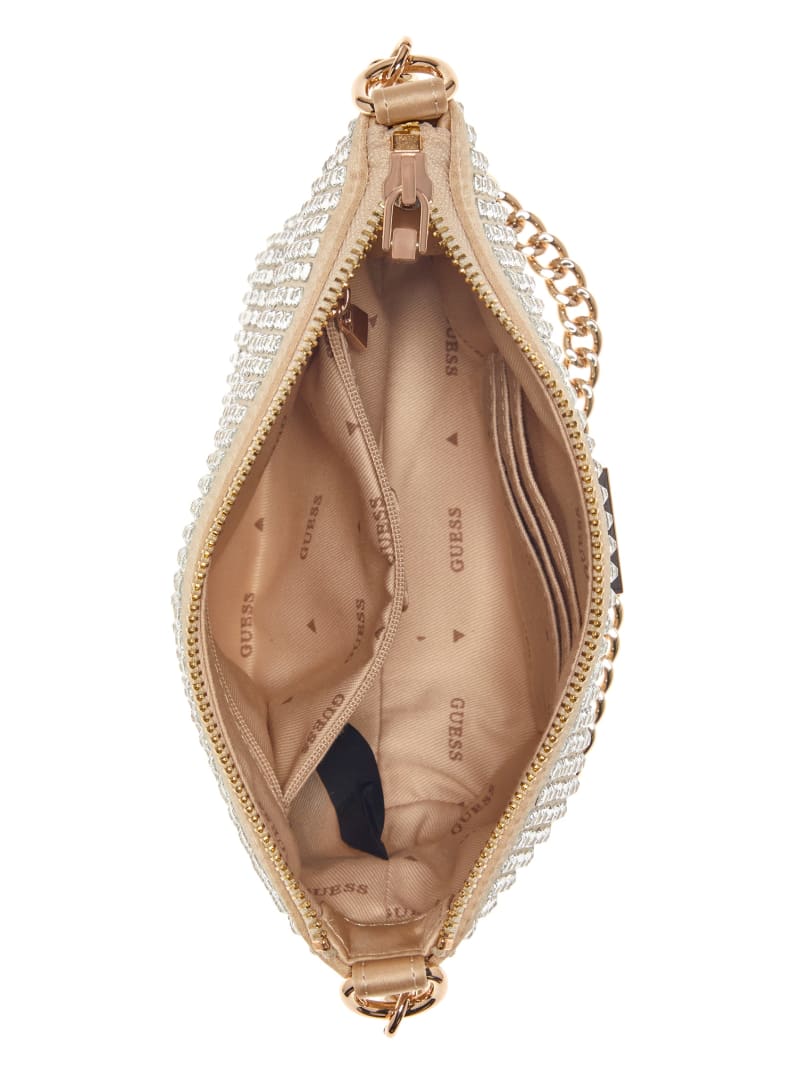 Guess Gilded Glamour Mini Top-Zip Bucket Bag - Pale Gold Guess Gilded Glamour Mini Top-Zip Bucket Bag - Pale Gold