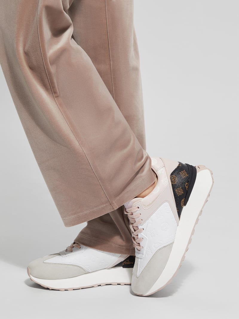 Guess White Logo Pop Joggers - White Multi Leather Guess White Logo Pop Joggers - White Multi Leather