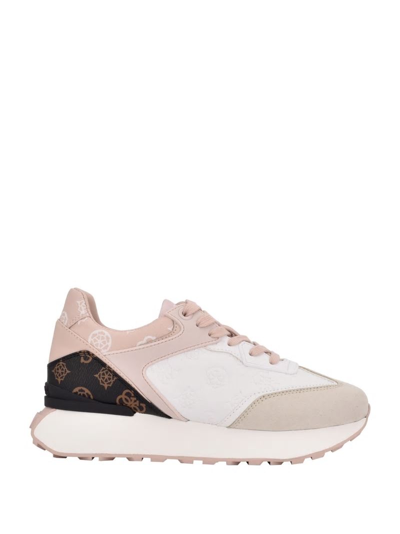 Guess White Logo Pop Joggers - White Multi Leather Guess White Logo Pop Joggers - White Multi Leather