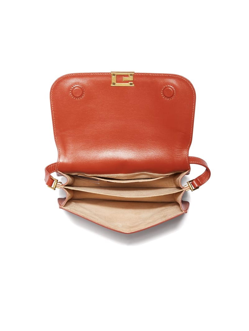 Guess Thea Mini Flap Leather Crossbody - Rus Guess Thea Mini Flap Leather Crossbody - Rus
