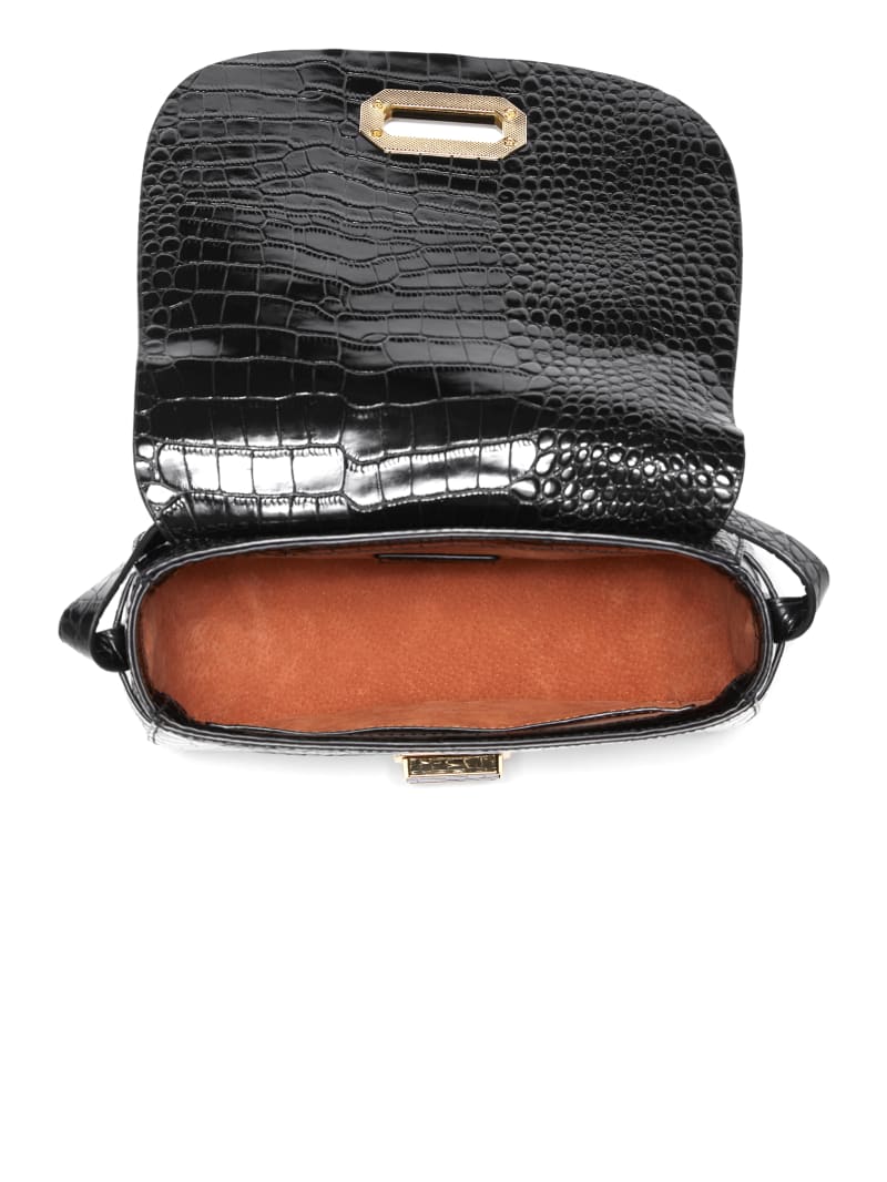 Guess Crocodile Saddle Bag - Black Guess Crocodile Saddle Bag - Black