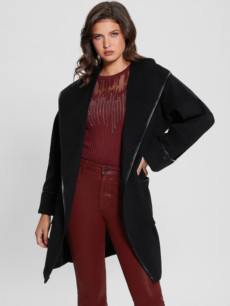 Guess Penelope Hooded Coat - Black Guess Penelope Hooded Coat - Black