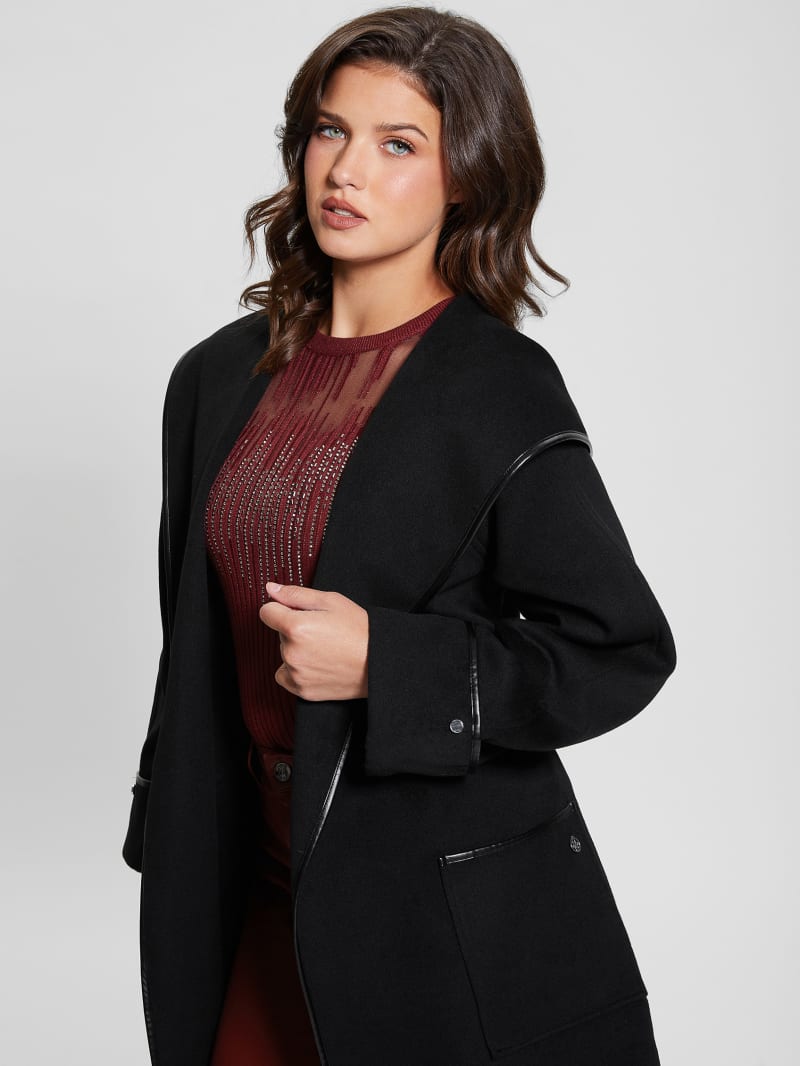 Guess Penelope Hooded Coat - Black Guess Penelope Hooded Coat - Black