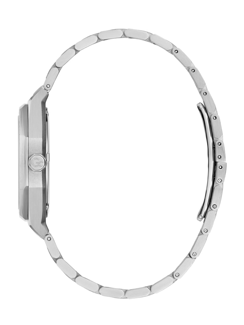 Guess Gc Silver-Tone and Light Blue Crystal Analog Dial - Silver Guess Gc Silver-Tone and Light Blue Crystal Analog Dial - Silver