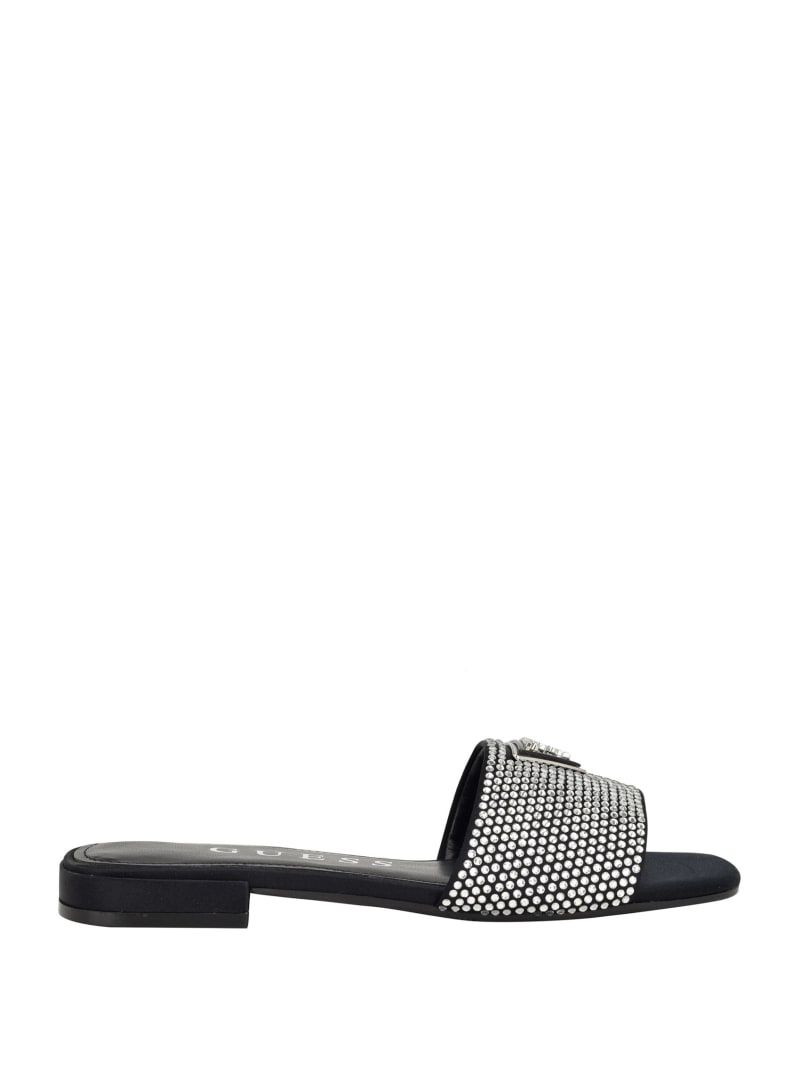 Guess Tamed Triangle Rhinestone Sandals - Black 002 Guess Tamed Triangle Rhinestone Sandals - Black 002